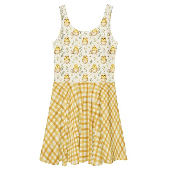Plus Size Yellow Gingham 1950s Chick Swing Dress - Picture 7 of 9